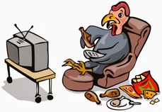 Picture of Turkey watching tv 